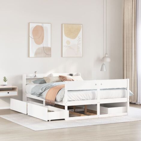 Estructura de cama sin colchón madera de pino blanca 120x200 cm vidaXL (1/5)