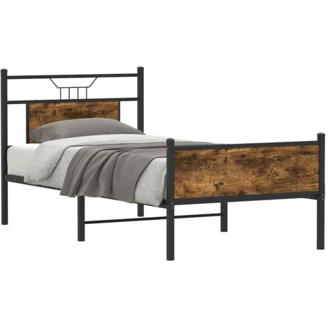 Estructura de cama sin colchón madera roble ahumado 90x200 cm vidaXL (1/5)