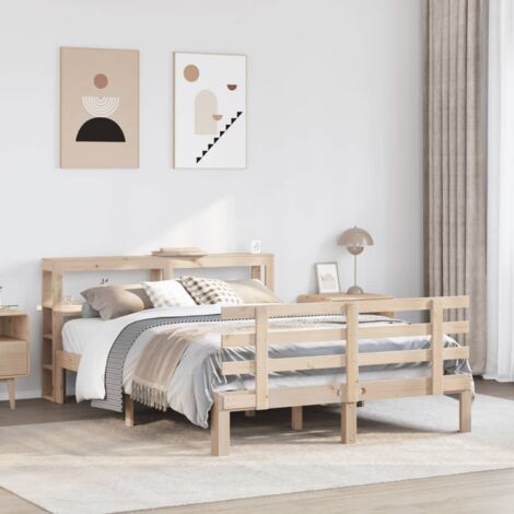 Estructura de cama con cabecero madera maciza pino 120x200 cm vidaXL (1/5)