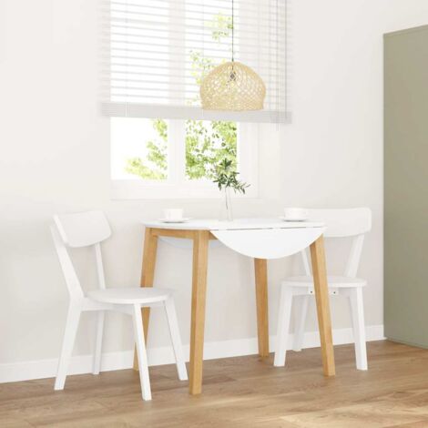 Sillas de comedor 2 unidades madera maciza de caucho blanco vidaXL (1/5)