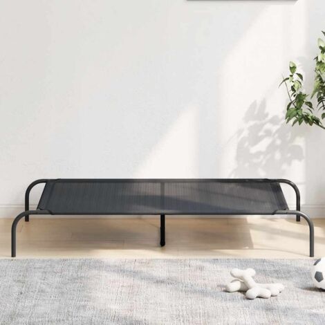 Cama elevada para perros negra 130x80x20 cm textilene y acero vidaXL