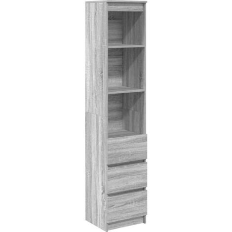 Aparador gris Sonoma 37,5x35x180 cm Madera de ingeniería vidaXL