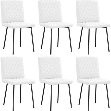 Sillas de comedor 6 uds cuero sintético blanco vidaXL