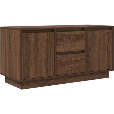 Mueble de TV con luces LED roble marrón 100x41x50 cm vidaXL