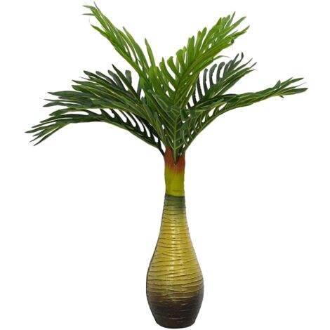 Planta de palma artificial 9 hojas 70 cm verde vidaXL (1/5)