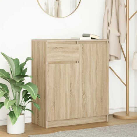 Aparador con cajón roble Sonoma 71x35x84 cm madera ingeniería vidaXL