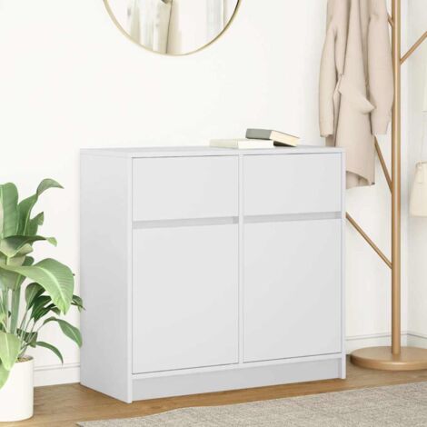 Aparador con cajón blanco 80x34x76 cm madera de ingeniería vidaXL (1/5)