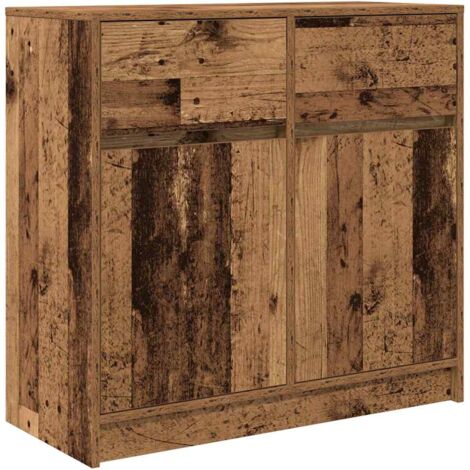 Aparador con cajón madera antigua 80x34x76cm Madera ingeniería vidaXL (1/5)