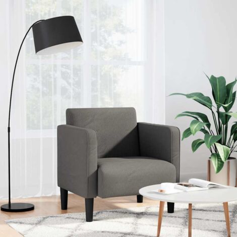 Sillón con reposabrazos gris claro 54 cm tejido de pana vidaXL (1/5)