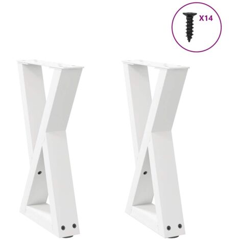 Patas para mesa de centro (2 unidades), color blanco, 38 x (42-43,3) cm, acero vidaXL