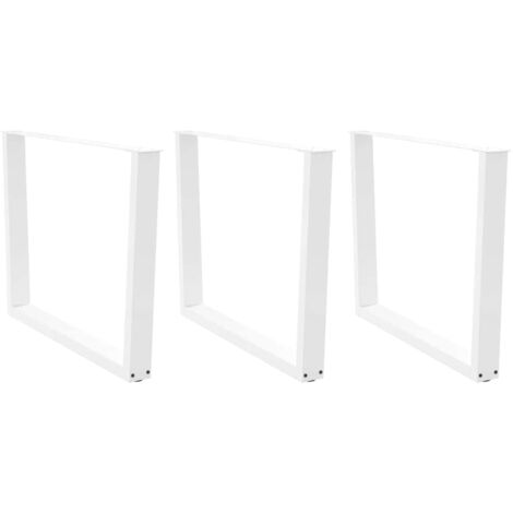 Patas para mesa de comedor en forma de V (3 unidades), color blanco, 100 x (72-73,3) cm, acero vidaXL