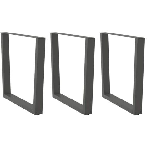 Patas para mesa de comedor en forma de V (3 unidades), antracita, 90 x (72-73,3) cm, acero vidaXL