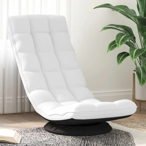 Silla giratoria de suelo de tela blanca 70x51x79 cm vidaXL (1/5)