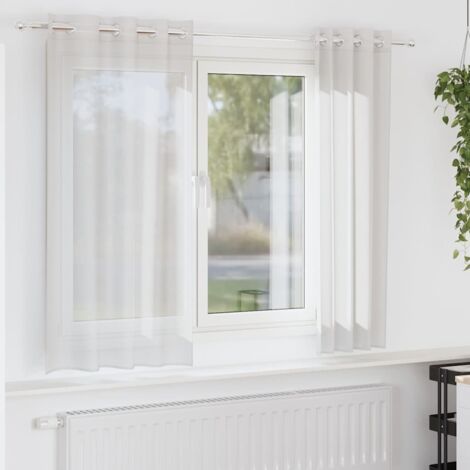 Cortinas de gasa con ojales 2 uds blanco vidaXL
