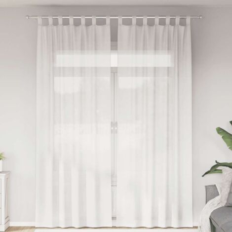 Cortinas de gasa con trabillas 2 uds. color blanco 140x260 cm vidaXL
