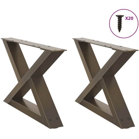 Patas para mesa de centro (2 unidades), acero natural, 50 x (30-31,3) cm. vidaXL