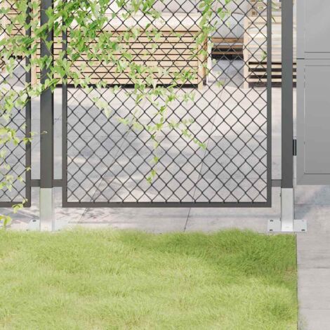 Bases para postes cuadradas 4 uds. Plata 46x46 mm vidaXL