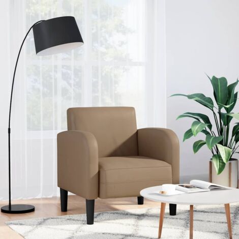Sillón con reposabrazos capuchino 54 cm cuero sintética vidaXL