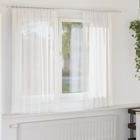 Cortinas de gasa con bolsillos para varillas 2 uds. blanco vidaXL