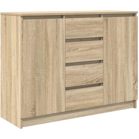Aparador con cajones roble Sonoma 100,5x35x76 cm vidaXL