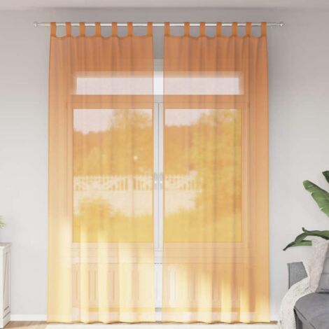 Cortinas de gasa con trabillas 2 uds naranja 140x260 cm vidaXL