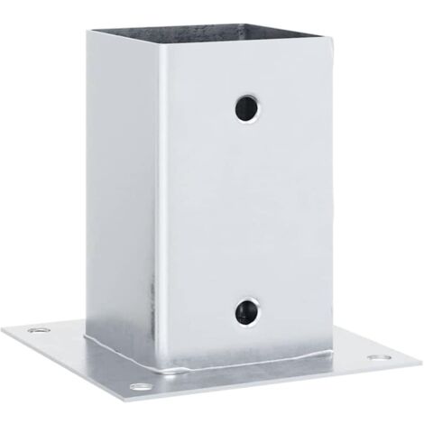 Bases para postes cuadradas 4 uds. Plata 91x91 mm vidaXL (1/5)