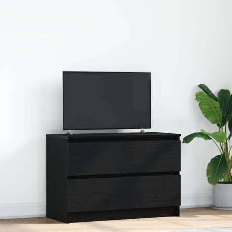 Mueble de TV de madera de ingeniería negro 80x35x54 cm vidaXL