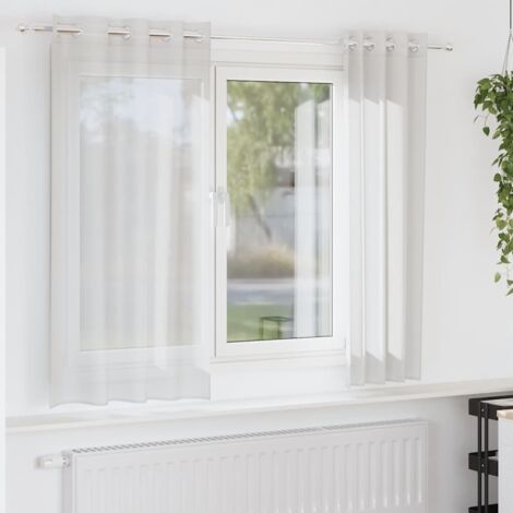 Cortinas de gasa con ojales 2 uds blanco vidaXL
