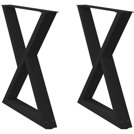 Patas para mesa de comedor (2 unidades), color negro, 70 x 72-73,3 cm, acero vidaXL