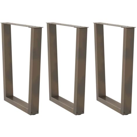 Patas para mesa de comedor en forma de V (3 unidades, acero natural, 70 x 72-73,3 cm) vidaXL