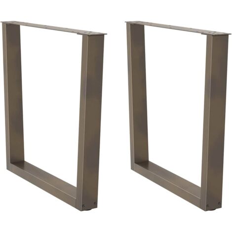 Patas para mesa de comedor en forma de V (2 unidades, acero natural, 90 x 72-73,3 cm) vidaXL