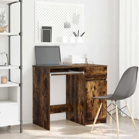 Escritorio roble ahumado 86x49x76 cm madera de ingeniería vidaXL