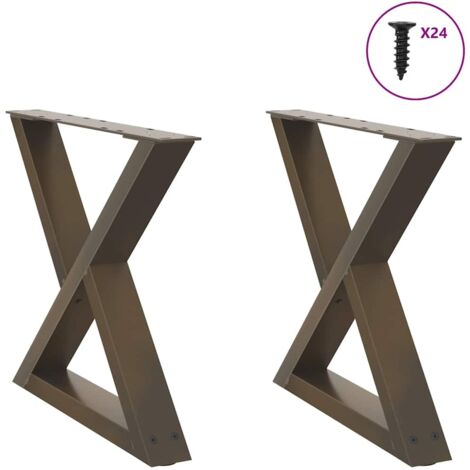 Patas para mesa de centro (2 unidades, acero natural, 60 x 42-43,3 cm) vidaXL