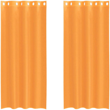 Cortinas de gasa con ojales 2 uds naranja 140x225 cm vidaXL