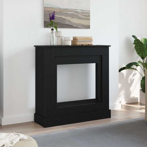 Borde de chimenea roble negro 90x30x90 cm madera ingeniería vidaXL
