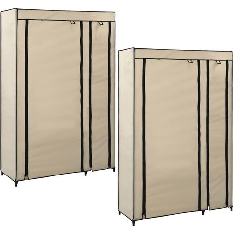 Armarios plegables 2 unidades de tela color crema 110x45x175 cm vidaXL