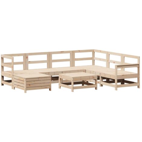 Juego de sofás de jardín 8 pzas madera maciza de pino vidaXL (1/5)