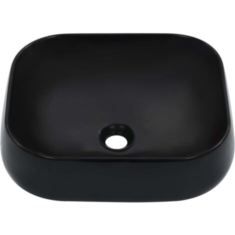 Lavabo 44,5x39,5x14,5 cm cerámica negro vidaXL