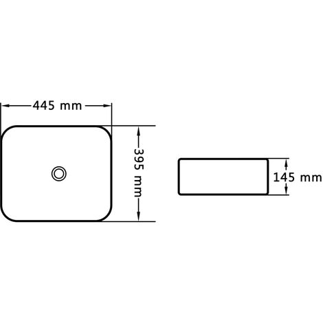 Lavabo 44,5x39,5x14,5 cm cerámica negro vidaXL