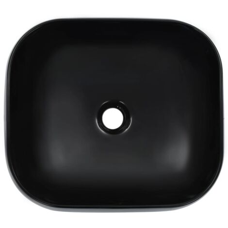 Lavabo 44,5x39,5x14,5 cm cerámica negro vidaXL
