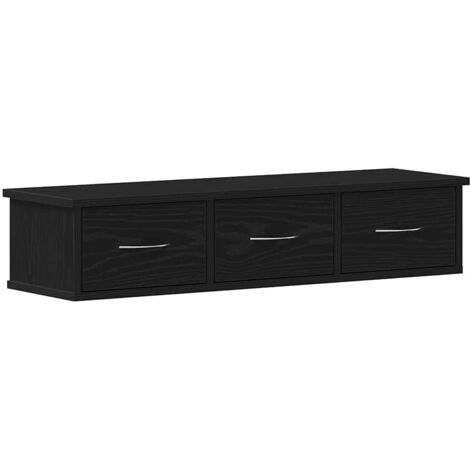 Armario de pared roble negro 88x26x18,5 cm madera de ingeniería vidaXL