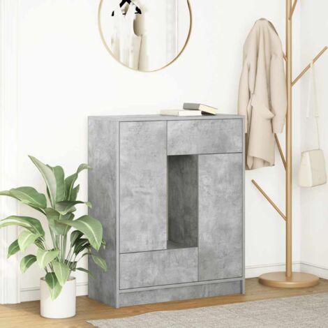Aparador con cajones y puertas gris hormigón 73x31x90 cm vidaXL
