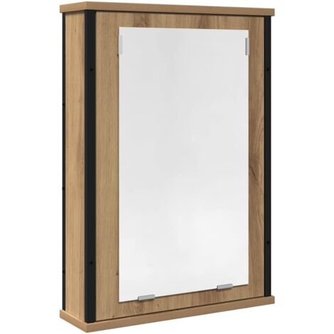 Mueble de baño con espejo de roble artesanal 42x12x60 cm vidaXL