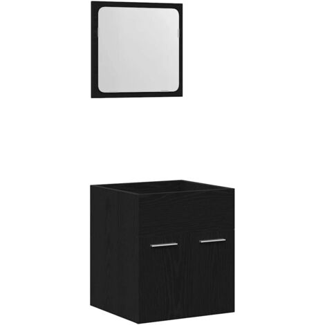 Juego de muebles de baño 2 pzas roble negro Madera ingeniería vidaXL (1/5)
