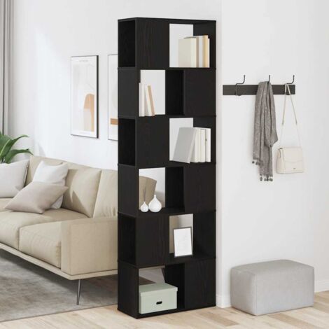 Librería/Biblioteca biombo roble negro 60x24x186 cm vidaXL (1/5)