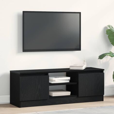 Mueble de TV de madera de roble negro 102x30x36 cm vidaXL