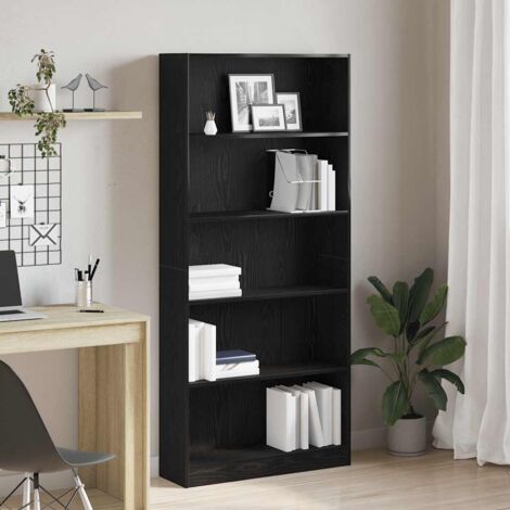 Estantería de madera de roble negro 80x24x176 cm vidaXL
