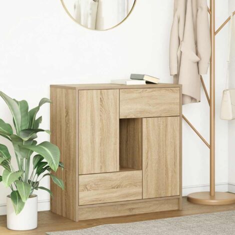 Aparador con cajones y puertas roble Sonoma 70,5x34x74,5 cm vidaXL