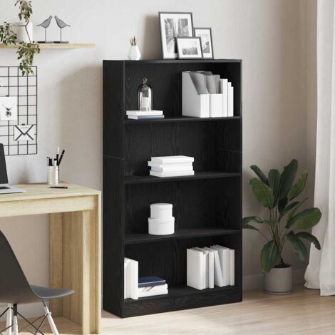 Estantería de 4 niveles de roble negro 80x24x143 cm vidaXL