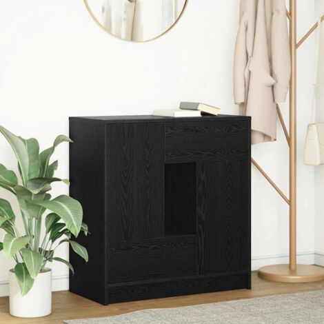 Aparador con cajones y puertas roble negro 70,5x34x74,5 cm vidaXL